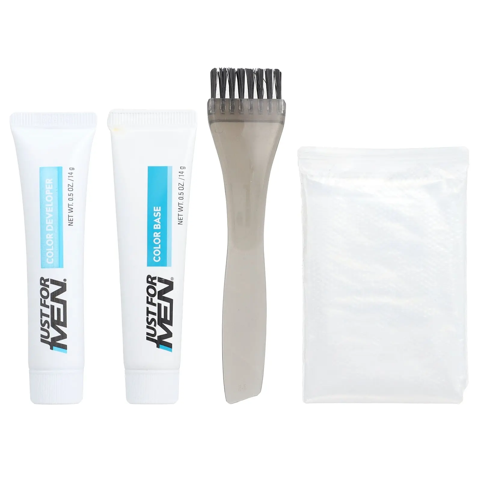 Just for Men Mustache & Beard, Easy Brush-In Color, M-55 Real Black, 1 Multiple Application Kit