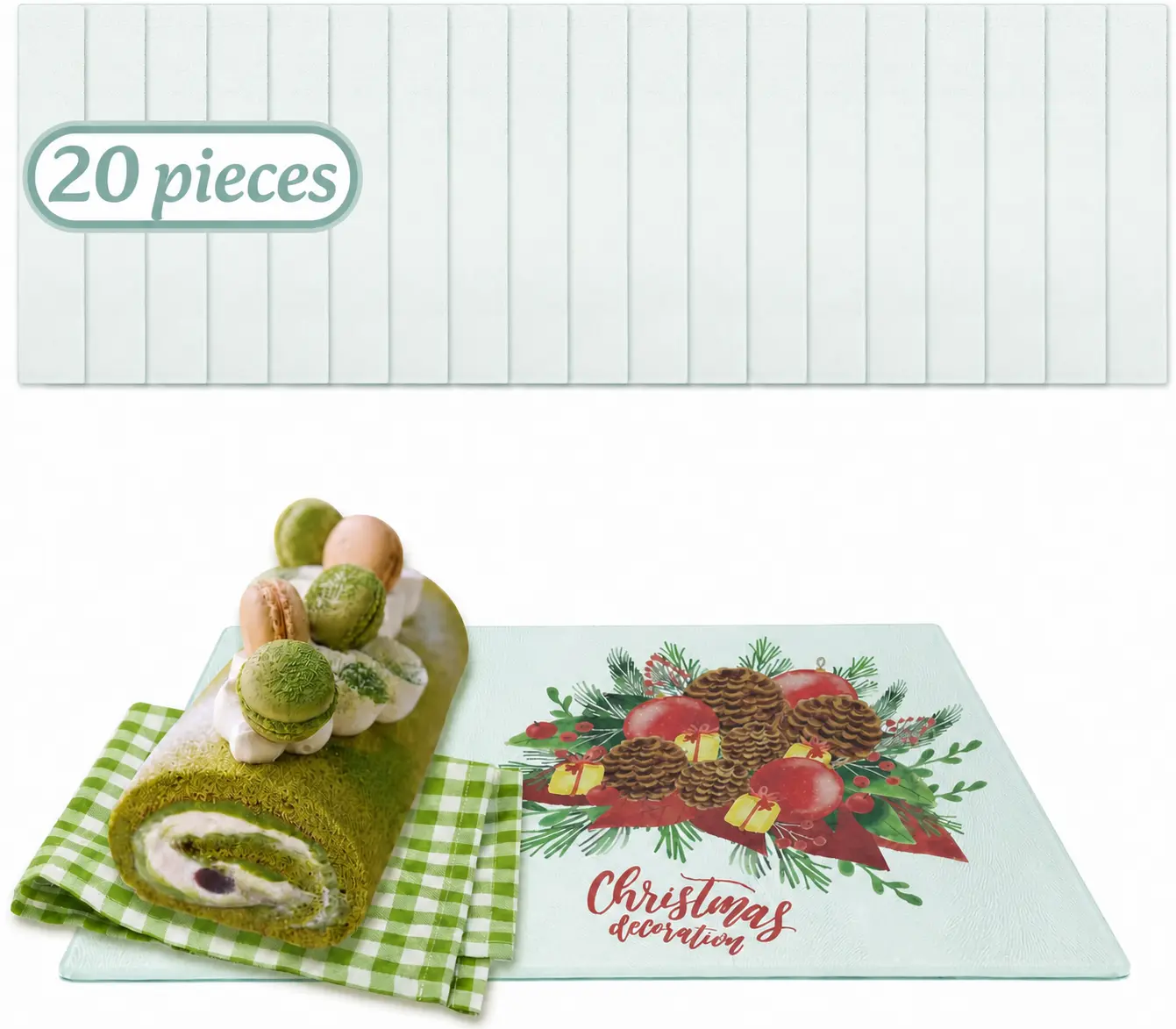 20pcs transparent blank sublimation glass chopping boards, comprising 10 x 7.7 x 11.5-inch and 10 x 11 x 15-inch glass chopping boards, make the perfect gift for friends and family. Ideal as presents, stylish kitchenware, and food-safe materials.