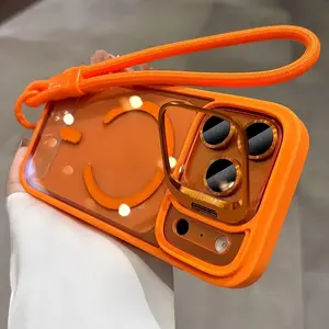 Lanyard Camera Bracket Holder Magnetic Protective Cellphone Case Casing for iPhone 17 Pro Max 17 Pro 17 Air 17 Lens Film Wrist Strap Cover Protector