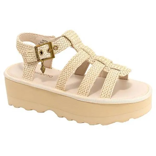 BEARPAW Delilah Raffia Gladiator Platform Sandal