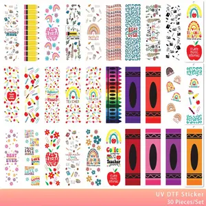 30 Piece Set Apple Teacher UV DTF Bookmark Transfer Paper Waterproof Vinyl Transfer Paper Suitable For DIY Crafts Bookmarks Pen Packaging And Gifts The Perfect Reading Gift Fun Stickers Vinyl Decal Sticker