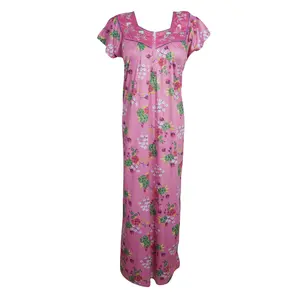 Maxi Dress, Pink Floral Maternity Dress, Sleepwear Dresses, M