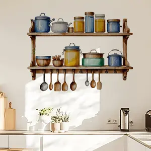 A (30*40cm) kitchen spoon wall sticker for decorating and beautifying festival home, living room, bedroom, and corridor background walls, M20292