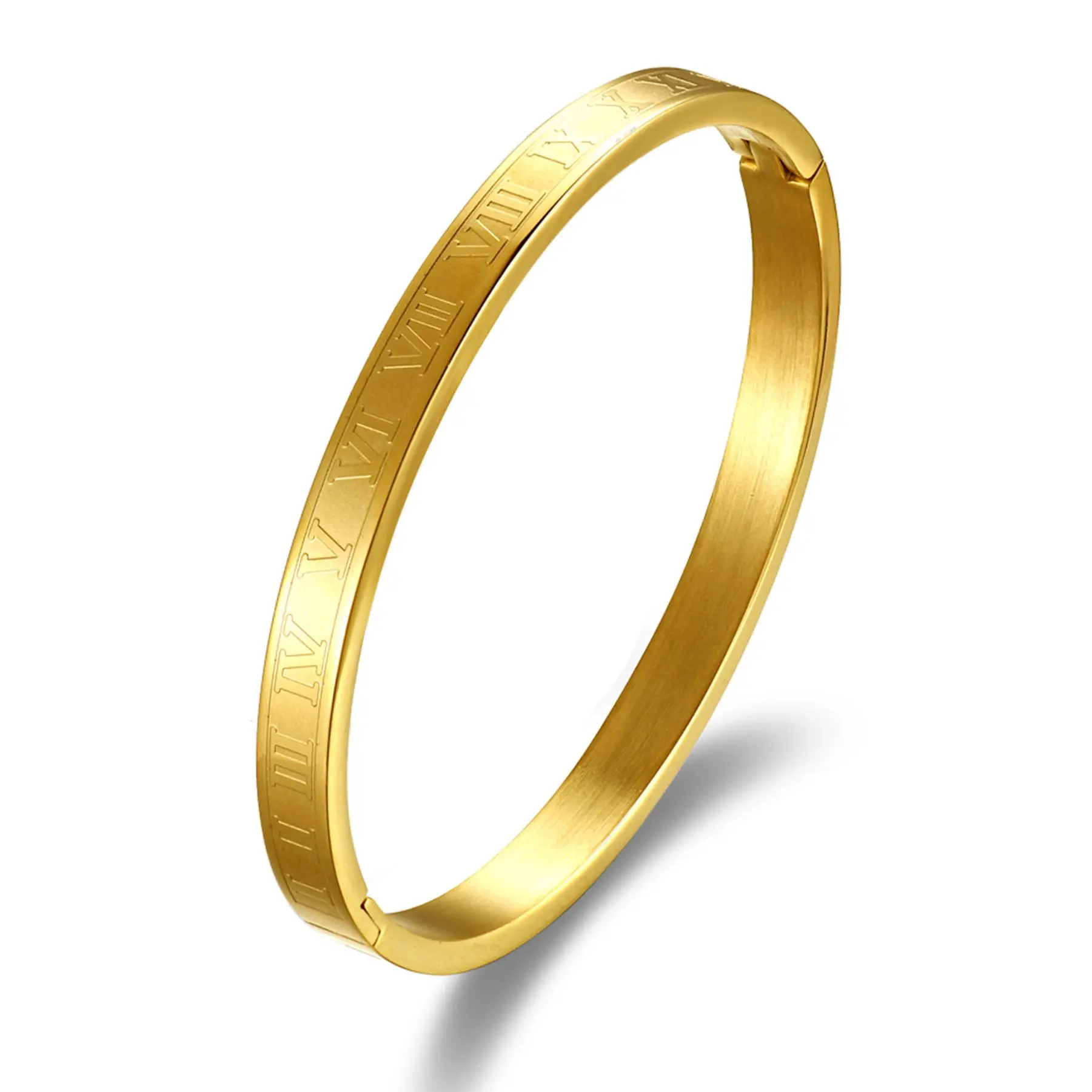 OIDEA Unisex Stainless Steel Cuff Bangle Bracelet - Engraved Band, 0.31" Band Width, Roman Numerical Etch, M Size, 2.72" Inner Diameter, Personalized with Name or Message, Elegant Engagement Anniversary Gift