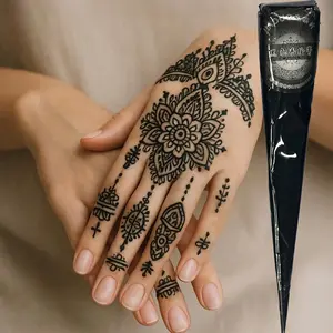 Henna Tattoo Gel, Semi-Permanent Temporary Waterproof Tattoo Paste, Glitter Finish, Easy Application, Long-Lasting Design, Waterproof Temporary Tattoos