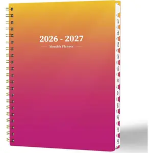 2026 Monthly Planner - 2 Year Monthly Planner, JAN.2026 to DEC.2027, 8.5" x 11", Large Calendar with Spiral Bound, 24 Coated Tabs,24 Months  for School & Office Schedule, Orange &