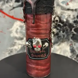 D&D Dice Potion "Death Saves" Theme with Skull Charms and Red Liquid for Role-Playing Games