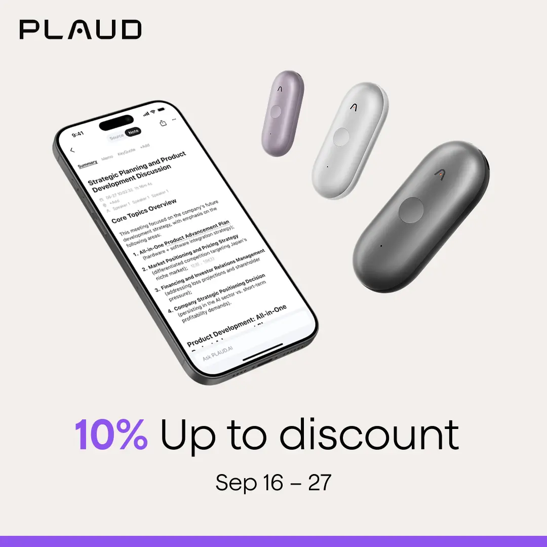 Plaud NotePin/NotePin S Wireless Smart Voice Recorder, Wearable AI Audio Device with 1-Touch Clip Recording, AI Transcription, USB-C Support, GDPR Compliance, Business & Travel Gadget
