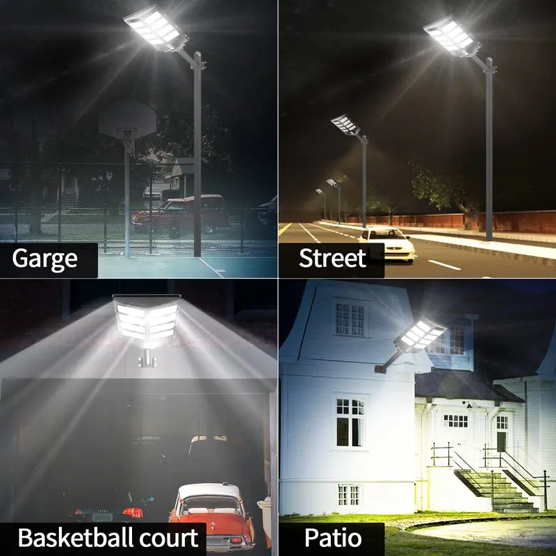 Durable Solar Garden Lights Outdoor, Easy to install,240000LM LED Energy-Efficient , 6500K Motion Sensor, with Remote Control, Dusk to Dawn for Yard, Parking Lot, Commercial Area ,Driveways,IP67 Waterproof Rainy Day Available 6