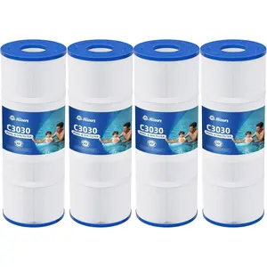 C3030 Pool Filter Cartridges, Compatible with Hayward Swim Clear C580E, C3030, C3025, C3020, Replace Pleatco PA81, Hayward CX580XRE, 325 sq.ft, 4-Pack, Heavy Duty 5 oz+ Trilobal Fabric