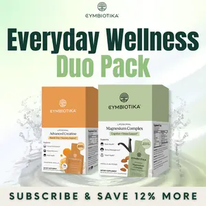 Everyday Wellness Duo Pack | 12*2 Packets| Liposomal Creatine + Magnesium Complex | Strength, Focus & Restful Sleep | CreaBev Creatine Monohydrate & 3-in-1 Magnesium Blend