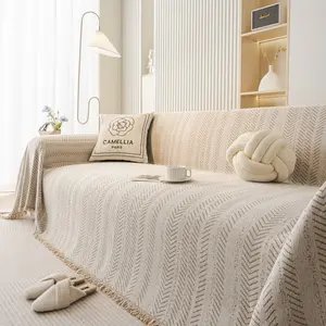 1pc Universal Sofa Cover with FishbonePattern,Pet-Friendly Washable, Non-SlipDurable Sofa Protector for All Seasons