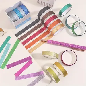 Boxed glitter and paper tape, hand journal decoration material glitter tape