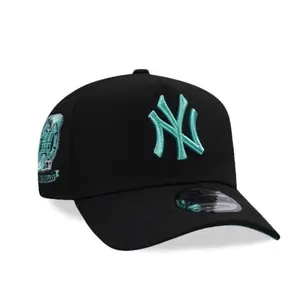 New Era New York Yankees 9FORTY A-Frame Snapback Hat – White Crown Red Brim – Adjustable MLB Baseball Cap