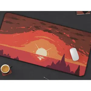 Minimalist Pixel Art Sunset RISK OF RAIN  Desk Mat, RoR Gaming Desk mat XXl mouse pad