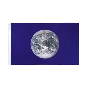 3x5ft Dye Sublimation Polyester Earth Flag Banner, Bold Colors Home & Festive Party Backdrop