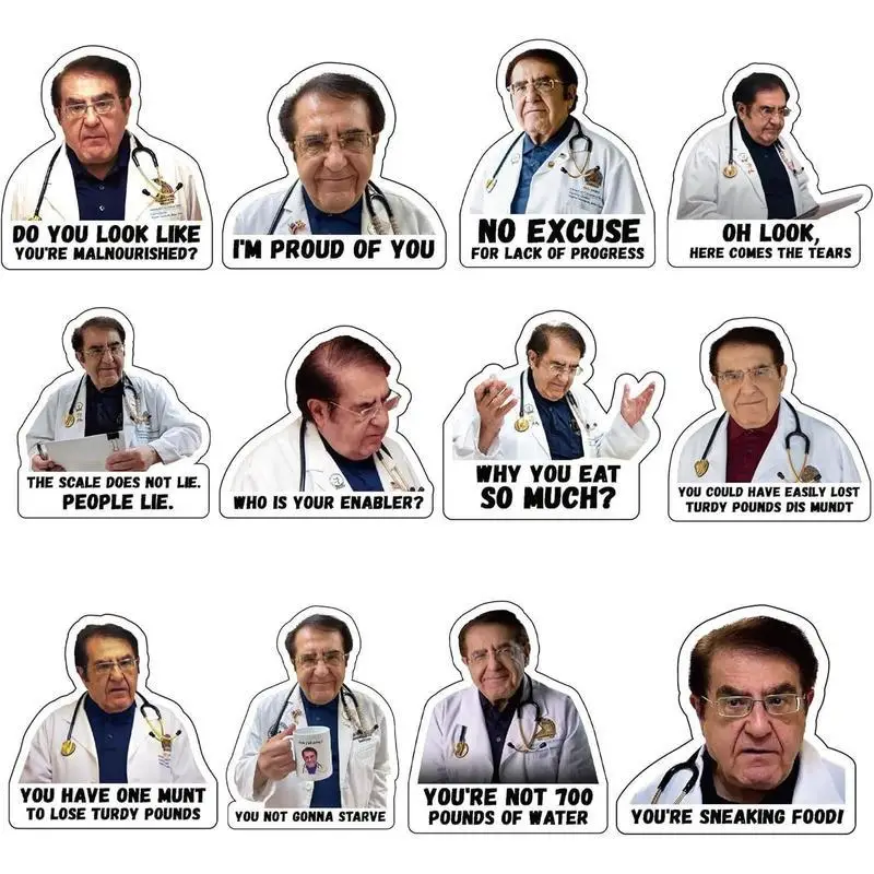 Doctor Themed Refrigerator Magnet, 12pcs/set Funny Doctor Pattern Magnetic Sticker Decoration for Kitchen Office Dormitory Car