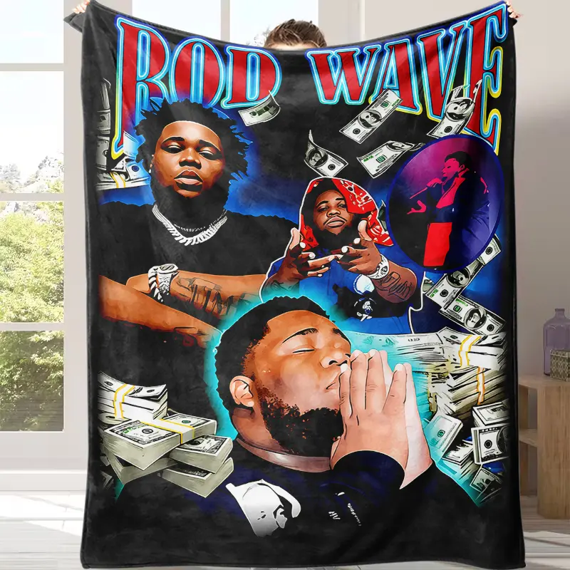 Rod Wave Throw Blanket Stain Resistant Soft Cozy for Home Decor Ideal Fan Gift for Key Occasions to Enhance Room Aesthetic