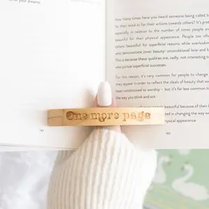 Wooden Book Worm Thumb Page Holder with Lettering, Office Stationery Book Accessory Wooden Book Worm Thumb Page Holder with Lettering, Office Stationery Book Accessory