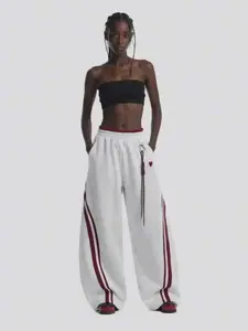 Aelfric Eden Stripe High Waist Baggy Wide-Leg Sweatpants with Pockets Drawstring Elastic Waist Vintage Streetwear Joggers Aelfric Eden Stripe High Waist Baggy Wide-Leg Sweatpants with Pockets Drawstring Elastic Waist Vintage Streetwear Joggers