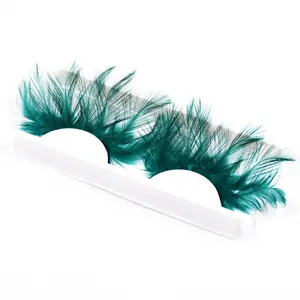 AUGENLI Halloween Extra big feathered False Lashes Extensions Cosplay Makeup Looking for Costume Performance Masquerade Party Eyelashes