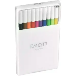 Uni-Ball UBC24836 Fineliner Emott Pens, Assorted - Pack of 10
