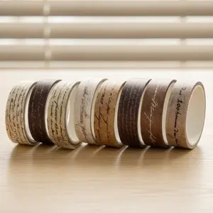Vintage Style 8 Rolls Washi Tape Set, Plaid & Small Floral Journal Tape for Decorative Material & Scrapbooking
