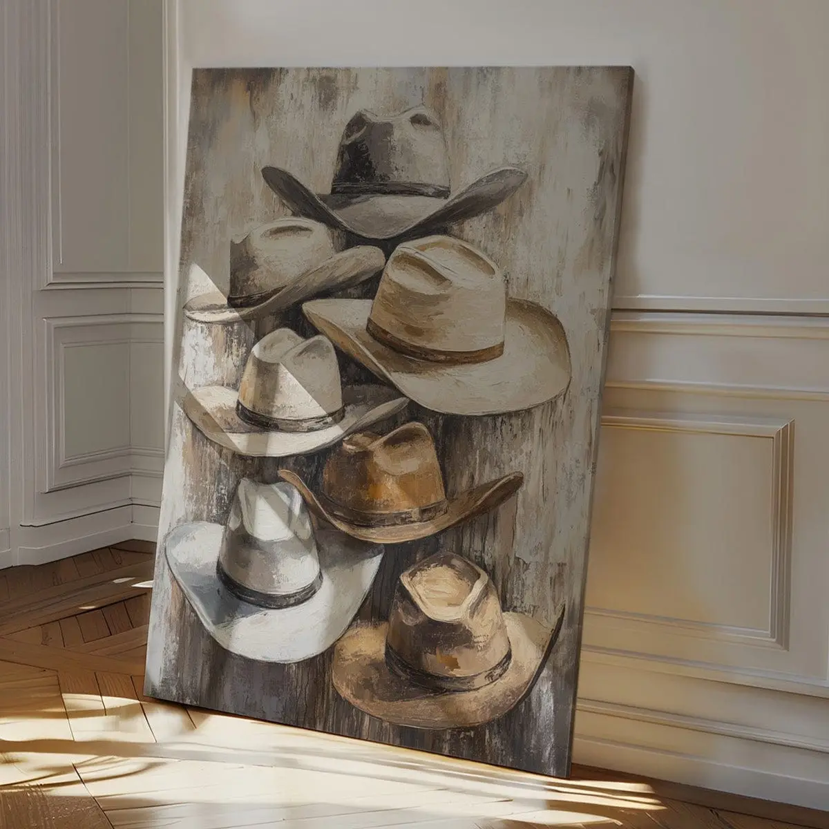 Rustic Cowboy Hats – Western Farmhouse Wall Art Poster,  Wall Decor Retro Art Print