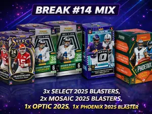 BREAK #14 MIX, 3X SELECT 2025 BLASTERS, 2X MOSAIC 2025 BLASTERS, 1X OPTIC 2025 BLASTER, 1X PHOENIX 2025 BLASTER \ PYT