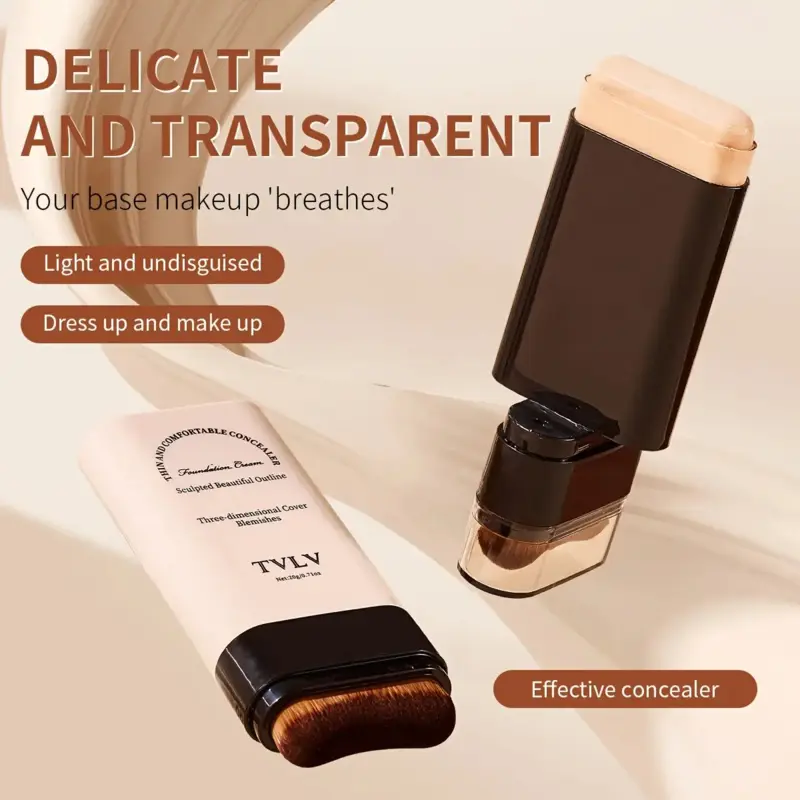 2-In-1 Concealer And Foundation Stick, Longwear Concealer, Covers Dark Circles, Waterproof And Sweat-Resistant, Protects Against Makeup Stains, Travel Essentials, Beach Essentials, Makeup, Skin Care, Longwearing Waterproof Makeup