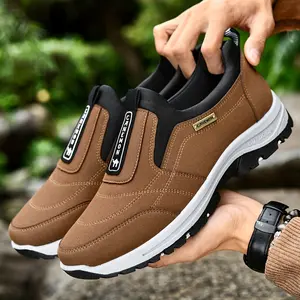 Men's Slip-On Low-Top Sneakers with Letter 'M' Logo Print - All-Season Casual Athletic, Cushioned Insole & Non-Slip Rubber Sole, Round Toe Design for Gym, Office, Casual Attire - Breathable  (Comfortable for