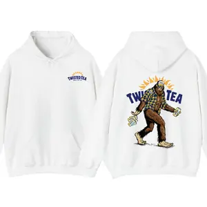 Bigfoot Twisted Tea Hoodie, Twisted Tea Sweatshirt, 2 Sided Graphic Printed Unisex Classic Comfort Cotton Shirt for Men, Menswear Top Fabric Crewneck