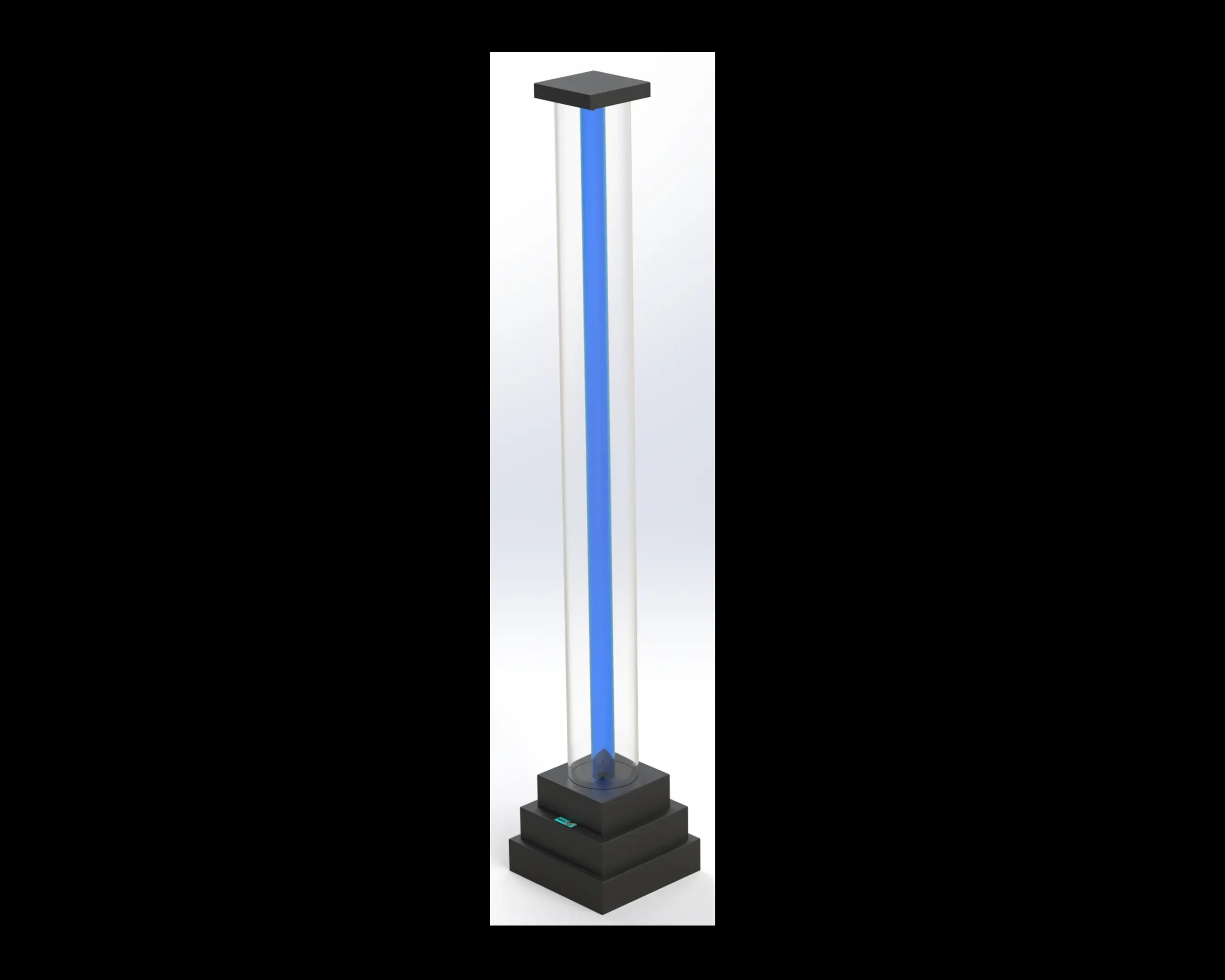 5’ Square Fillable Colored Tube Floor LED Light