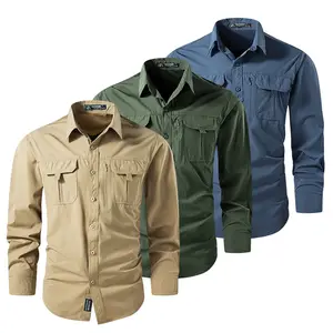 Men’s Fashion Trendy Quick-Dry Shirt Outdoor Casual Top Breathable Vintage Long Sleeve Shirt