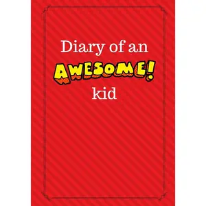 Diary of an Awesome Kid: Children's Creative Journal, 100 Pages, Candy Apple Red Pinstripes (Diary of an Awesome Kid Journals)