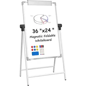Whiteboard Easel 36x24 Inches, Portable Double-Sided Dry Erase Board with Stand, Height Adjustable White Board for Office, Classroom & , Includes Markers, Eraser, (White)