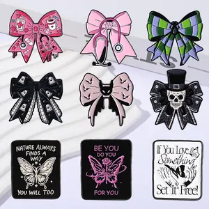 Spring new brooch -9PCS cartoon bow series badge brooch, fashionable brooch, metal material, suitable for decoration on backpacks and clothes, exquisite gift, very suitable for gift giving