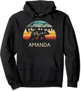 Amanda Name Gift Retro Sun Personalized Mama Bear Pullover Hoodie - Griseldatu Shop 31B07Z6H55QP