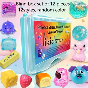 12-Piece Set Blind Box Malt Sugar Stress Relief Toys, Creative Slow-Return Squishy, High-Quality Packaging, Perfect Party Gift