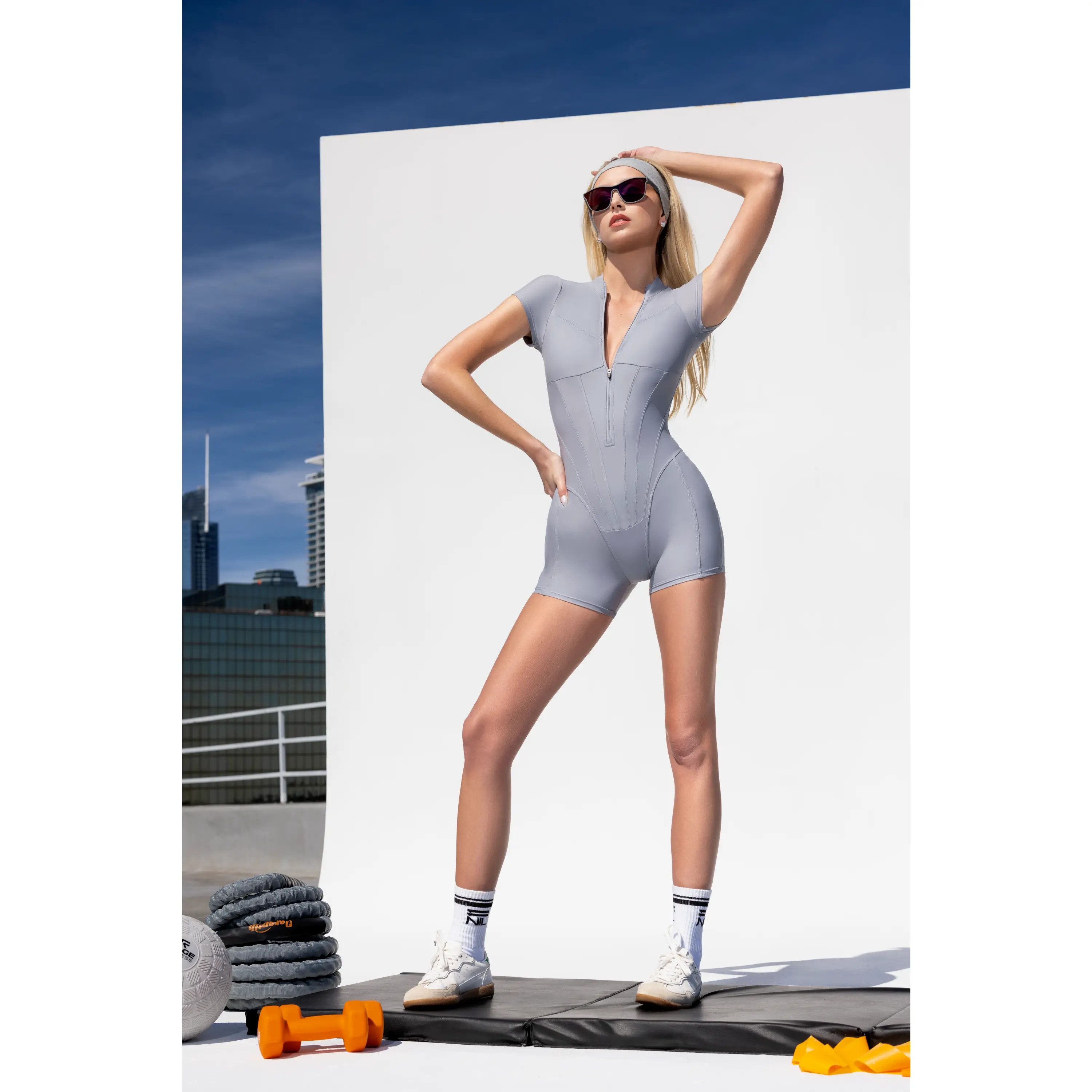 BERLIN CORSET ROMPER - GRAPHITE GREY
