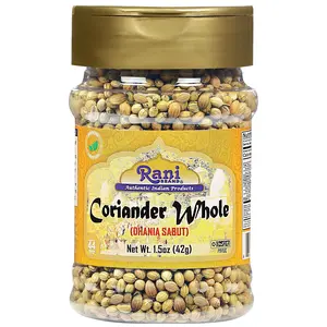 Rani Coriander (Dhania) Seeds Whole, Indian Spice 1.5oz (42g) PET Jar ~ All Natural | Gluten Friendly | NON-GMO | Vegan | Kosher | Indian Origin