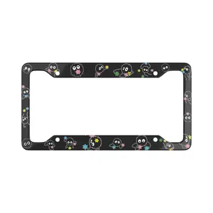 Soot Sprite License Plate Frame Spirited Away Kamaji Studio Ghibli Fanart Anime Black License Plate Frame White License Plate Frame Totoro