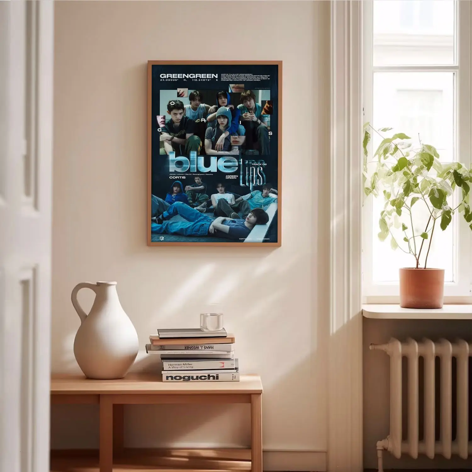 [25% OFF] [UNFRAMED] Cortis Blue Lips Poster Print, GREENGREEN K-Pop Group Wall Art, Dark Y2K Fan Room Decor