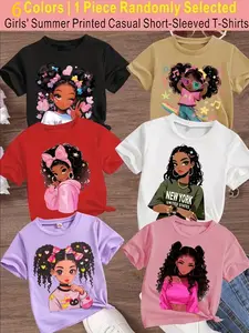 Randomly send 1pc from 6 Colors, 【Summer T-shirts-Daily and Festive Party Knitted Tops-Comfortable Round Neck T-shirts-Birthday or School Uniforms-Professional Shirts, Fun Pattern T-shirts, Outdoor Styles】