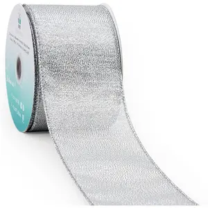 Metallic Wired Ribbon 2.5 inch x 10 Yards for Christmas Home Decor Tree Topper Bow  Wrapping DIY s Wreath Garland Wedding