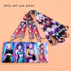 Anime Kpop Muisc Girls Lanyard Keychain USB ID Credit Card Cover Pass Women Mobile Phone Charm Gym Neck Straps Badge Holder Key Holder Accessories