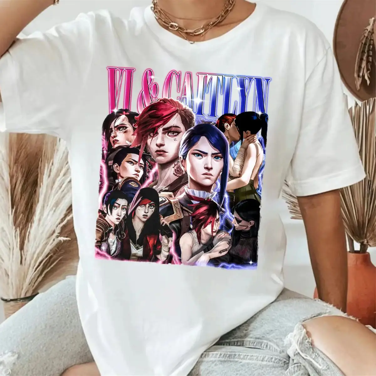 Vi & Caitlyn Shirt, Vi & Caitlyn Bootleg Tshirt, Arcane 2 T Shirt, Unisex Tee