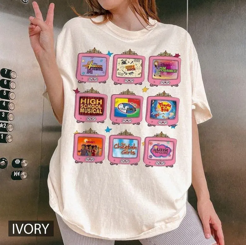 [Sale Off 50%] Vintage Channel Movie Television Comfort Colors Shirt, Family Shirt, Channel High School Musical Hannah Montana Tee, Family Trip 2026