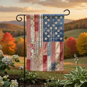America 250 Garden Flag, Patriotic Floral Porch Decor, 250th Birthday