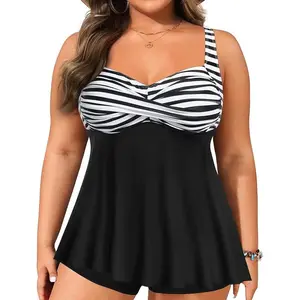 Plus Tankini Tops for Women Only Swimwear Top Bathing Suits Flowy Swimsuit Top
